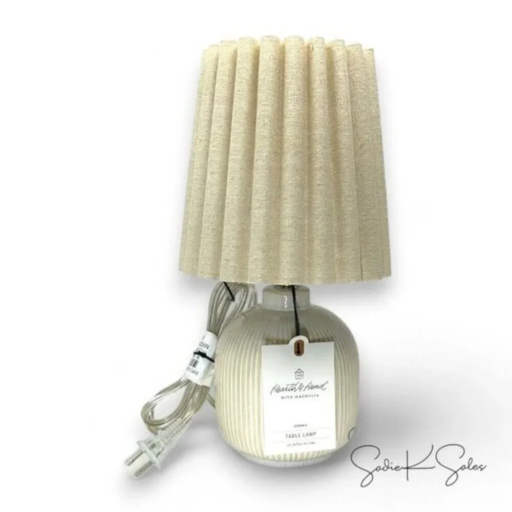 Ribbed Ceramic Table Lamp Cream/Oatmeal - Hearth & Hand Magnolia‎ - Target 2024
